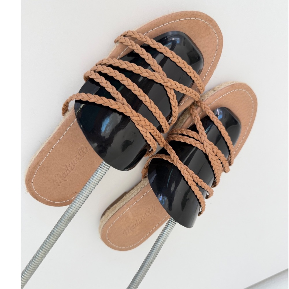 Madewell The Braided Boardwalk Espadrille Slide Sandals English Saddle MD777 8 - Picture 16 of 16